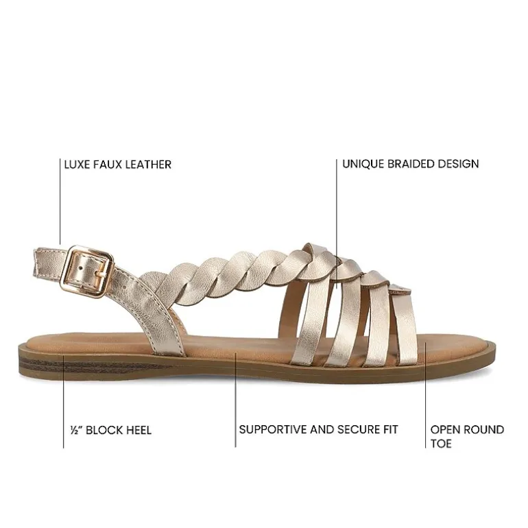 Journee Collection Womens Solay Ankle Strap Flat Sandals