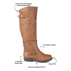 Journee Collection Womens Spokane Studded Riding Boots