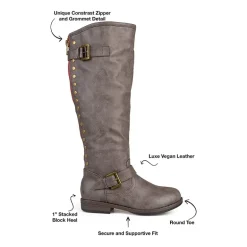 Journee Collection Womens Spokane Studded Riding Boots