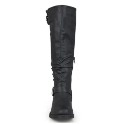 Journee Collection Womens Stormy Buckle-Accented Riding Boots
