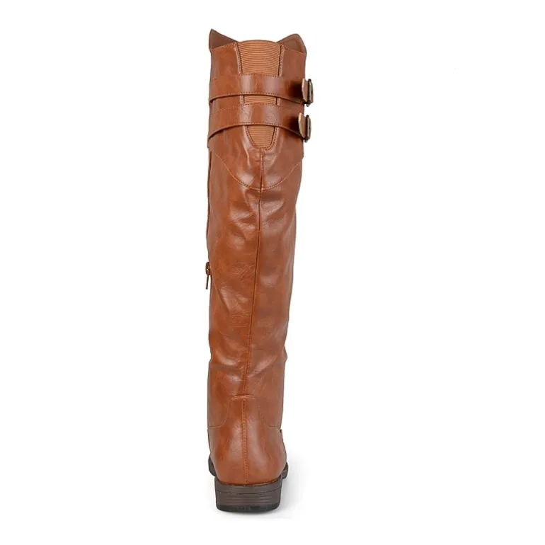 Journee Collection Womens Tori Double-Buckle Knee-High Riding Boots