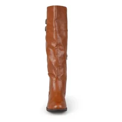 Journee Collection Womens Tori Double-Buckle Knee-High Riding Boots