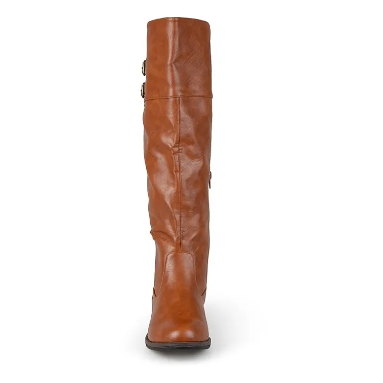 Journee Collection Womens Tori Double-Buckle Knee-High Riding Boots
