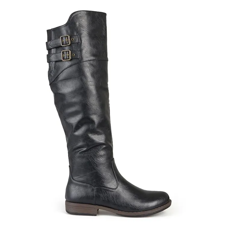 Journee Collection Womens Tori Double-Buckle Knee-High Riding Boots