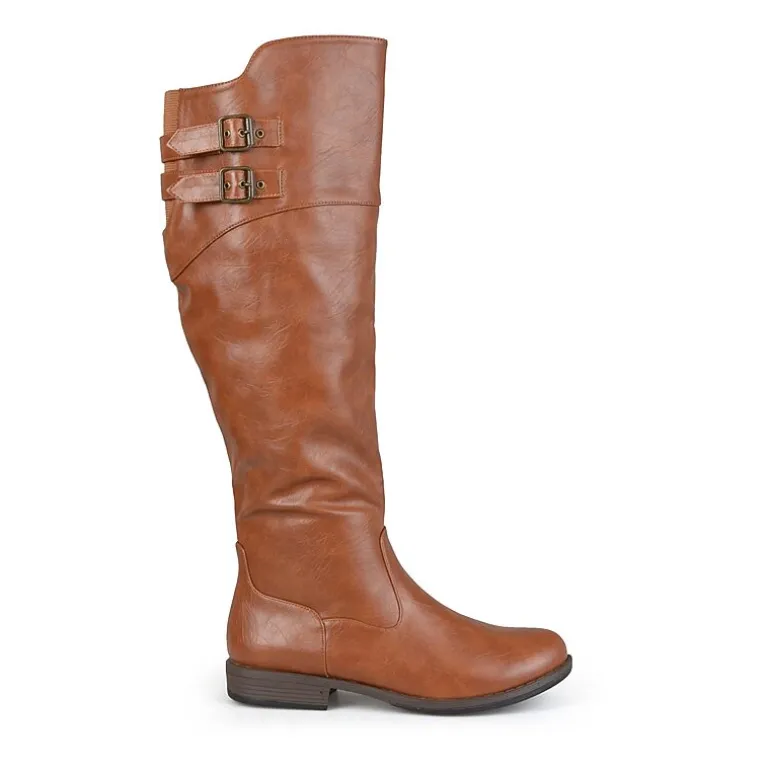 Journee Collection Womens Tori Double-Buckle Knee-High Riding Boots