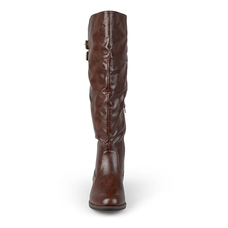 Journee Collection Womens Tori Double-Buckle Knee-High Riding Boots