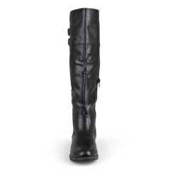Journee Collection Womens Tori Double-Buckle Knee-High Riding Boots