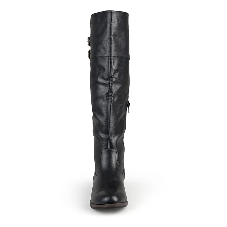 Journee Collection Womens Tori Double-Buckle Knee-High Riding Boots