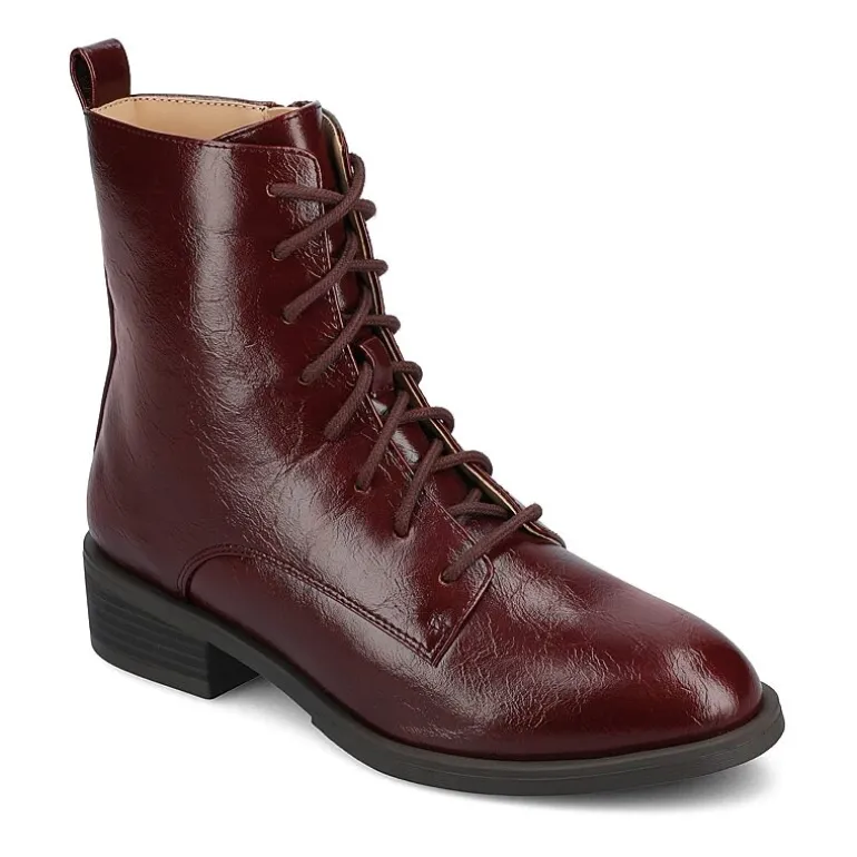 Journee Collection Womens Vienna Block Heel Combat Boots