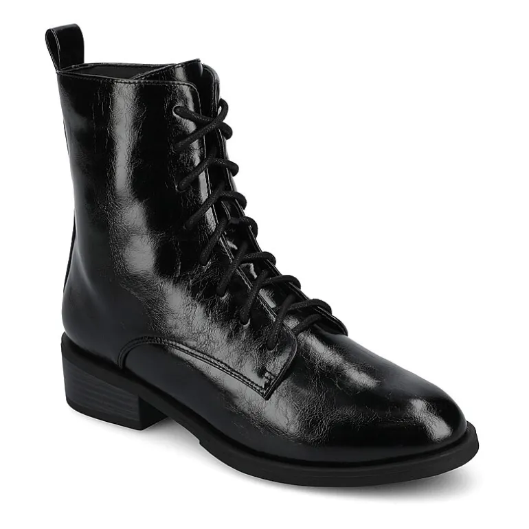 Journee Collection Womens Vienna Block Heel Combat Boots