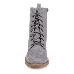 Journee Collection Womens Vienna Block Heel Combat Boots