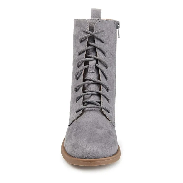 Journee Collection Womens Vienna Block Heel Combat Boots