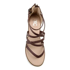 Journee Collection Womens Zailie Criss Cross Strap Flat Sandals