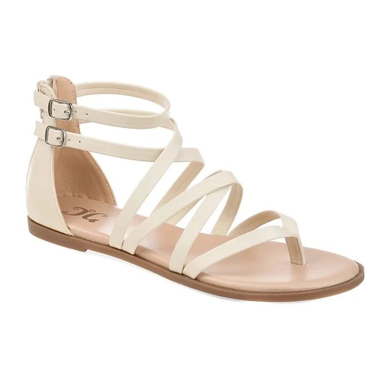 Journee Collection Womens Zailie Criss Cross Strap Flat Sandals