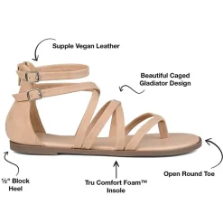 Journee Collection Womens Zailie Criss Cross Strap Flat Sandals