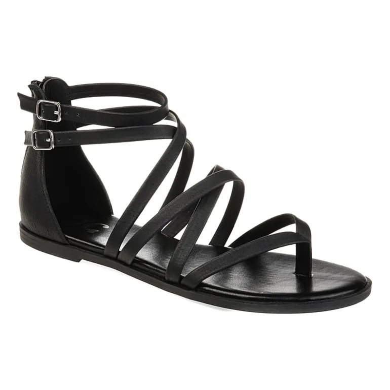 Journee Collection Womens Zailie Criss Cross Strap Flat Sandals