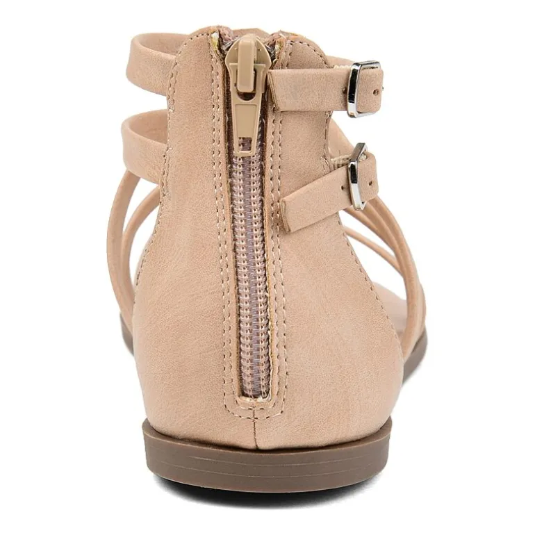 Journee Collection Womens Zailie Criss Cross Strap Flat Sandals