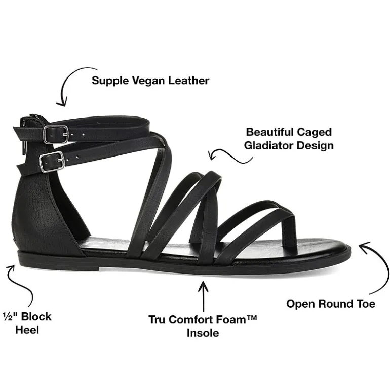 Journee Collection Womens Zailie Criss Cross Strap Flat Sandals