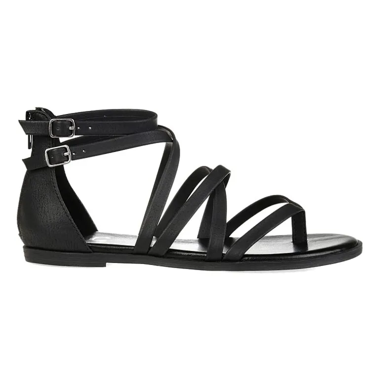 Journee Collection Womens Zailie Criss Cross Strap Flat Sandals