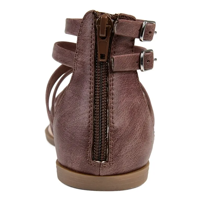 Journee Collection Womens Zailie Criss Cross Strap Flat Sandals