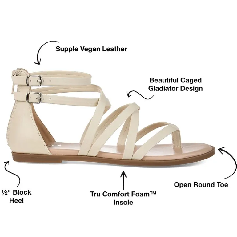 Journee Collection Womens Zailie Criss Cross Strap Flat Sandals