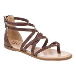 Journee Collection Womens Zailie Criss Cross Strap Flat Sandals