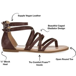 Journee Collection Womens Zailie Criss Cross Strap Flat Sandals