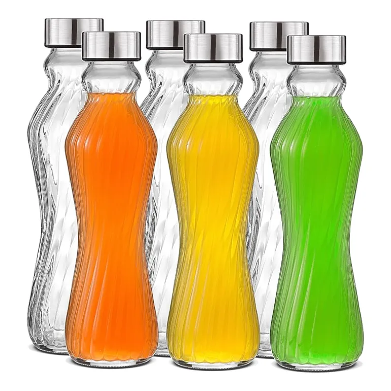 Joyjolt Fluted Glass Spring Water Bottle