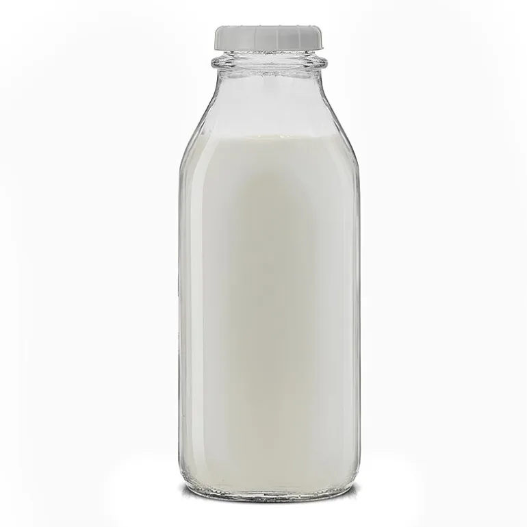 Joyjolt Glass Milk Bottles With Silicone Pour Lid Beverage Dispenser