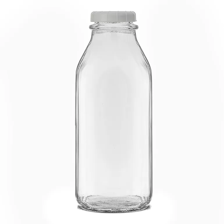 Joyjolt Glass Milk Bottles With Silicone Pour Lid Beverage Dispenser