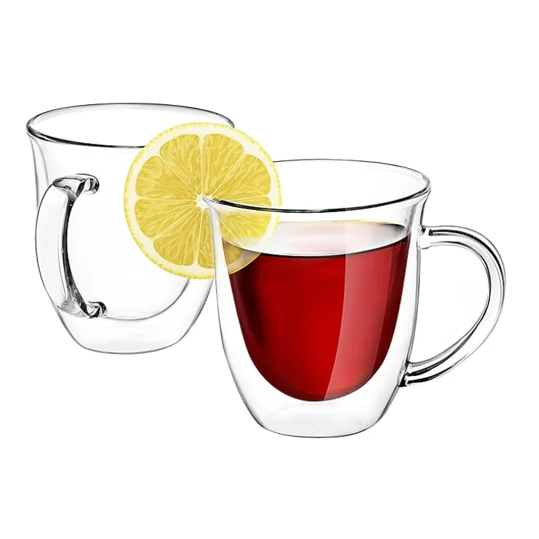 Joyjolt Serene Double Wall Insulated Glass Coffee Mug
