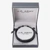 J.P. Army Mens 2-pc. Black Agate Stainless Steel Bracelet Set