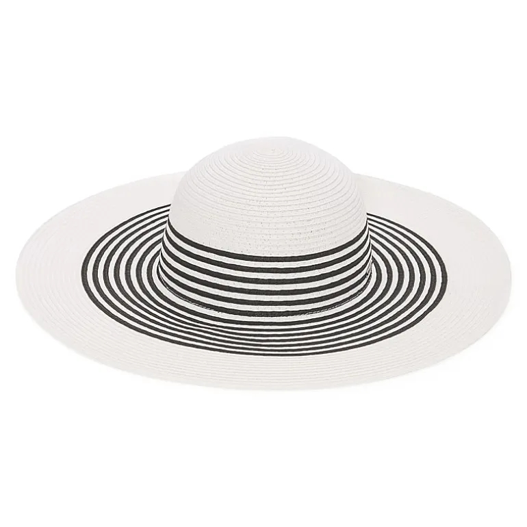 JS Jessica Simpson Black And White Stripe Womens Floppy Hat