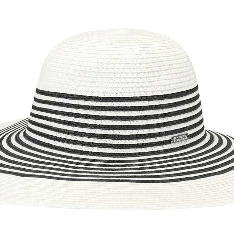 JS Jessica Simpson Black And White Stripe Womens Floppy Hat