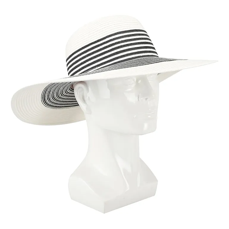 JS Jessica Simpson Black And White Stripe Womens Floppy Hat