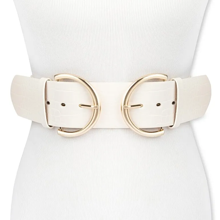 JS Jessica Simpson 2.5" Double Bucke Womens Belt