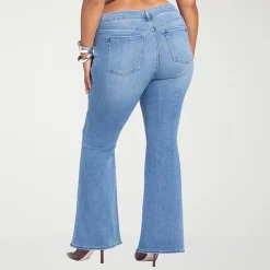 JS Jessica Simpson Embroidered Womens Plus High Rise Flare Leg Jean