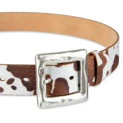 JS Jessica Simpson Hammered Cow Print Womens Belt