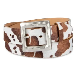 JS Jessica Simpson Hammered Cow Print Womens Belt