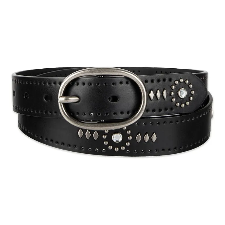 JS Jessica Simpson 1" Jeweled Centerbar Womens Belt