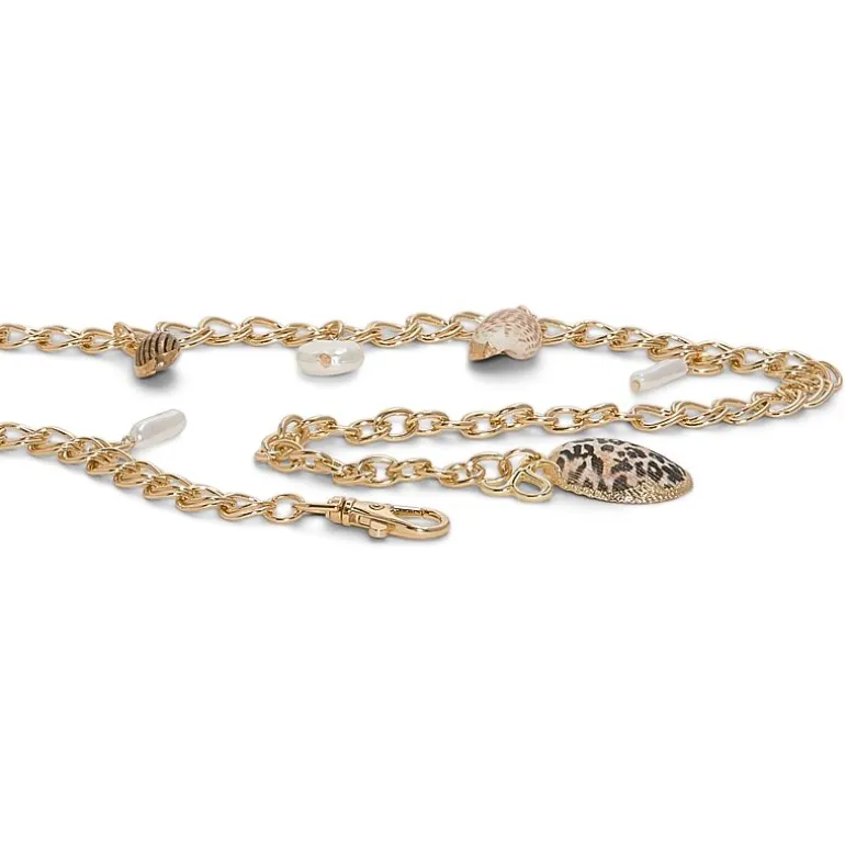 JS Jessica Simpson Shell Charm Chain Womens Belt