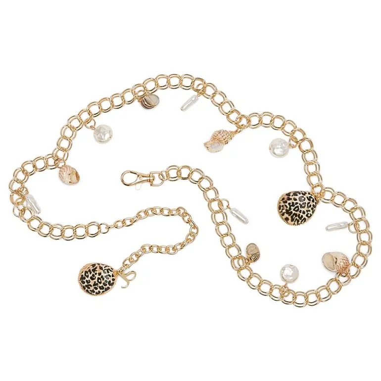 JS Jessica Simpson Shell Charm Chain Womens Belt