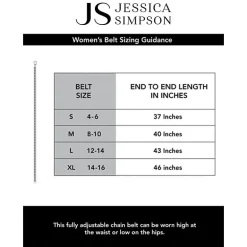 JS Jessica Simpson Shell Charm Chain Womens Belt