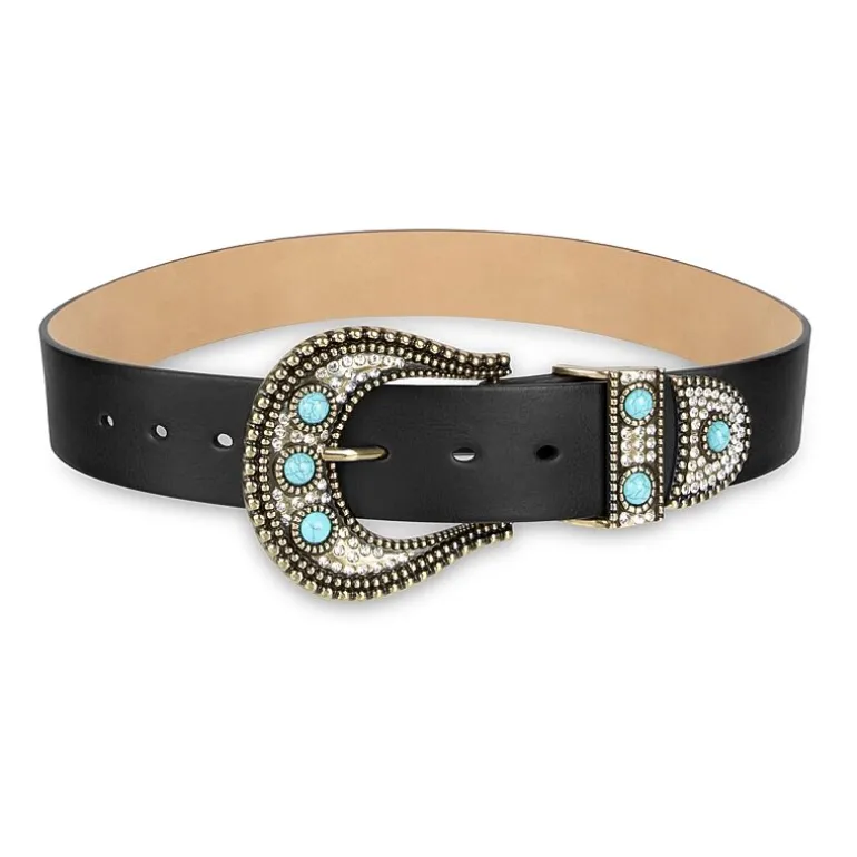 JS Jessica Simpson Turquoise Accented Casual Hip Belt Womens Belt