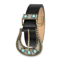 JS Jessica Simpson Turquoise Accented Casual Hip Belt Womens Belt