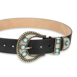 JS Jessica Simpson Turquoise Accented Casual Hip Belt Womens Belt