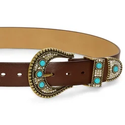 JS Jessica Simpson Turquoise Accented Casual Hip Belt Womens Belt