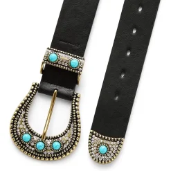 JS Jessica Simpson Turquoise Accented Casual Hip Belt Womens Belt