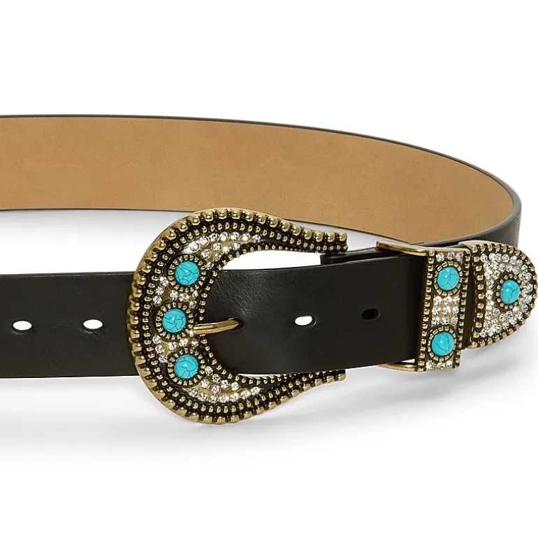 JS Jessica Simpson Turquoise Accented Casual Hip Belt Womens Belt