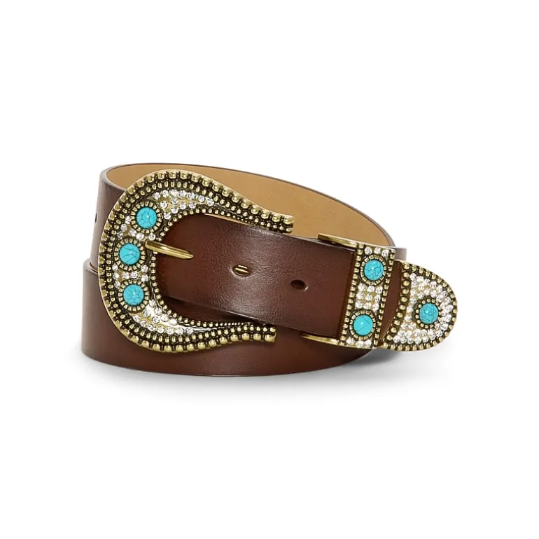 JS Jessica Simpson Turquoise Accented Casual Hip Belt Womens Belt
